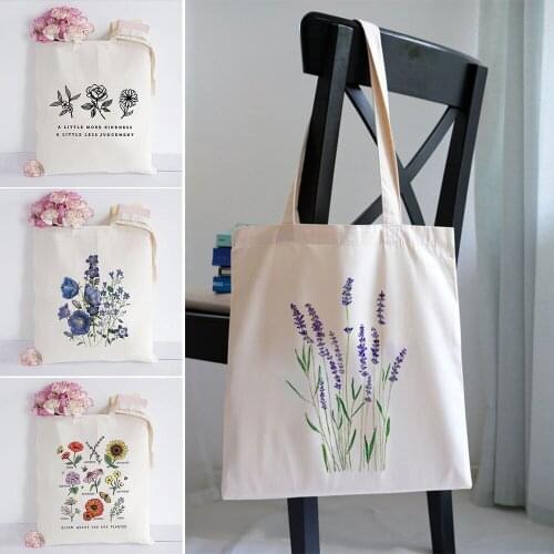 Womens Casual Sun Flowers Canvas Shoulder Bag Handbag Plant Printing Shopping Bags Eco High Capacity Outdoor Beach Tote Bags