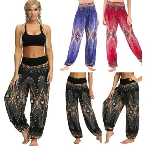 COZOK Womens Loose Yoga Pants Floral Print Wide Leg Trousers Long Stretch Pants Loose Palazzo Trousers Sweatpants Harlan Pants