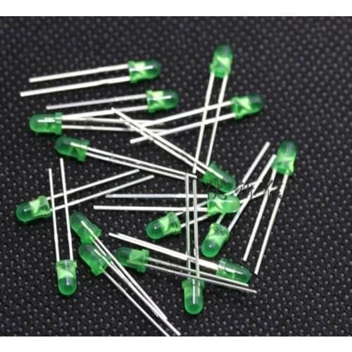 100PCS Diffused LED 3MM GREEN COLOR GREEN LIGHT Super Bright