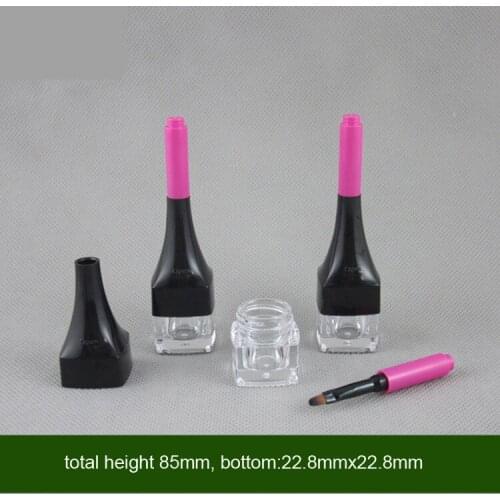 300pcs Square 3ml Empty Eyeshadow Case Eyeliner Cream Jar Nail Pots Beauty Tool Lip Gloss bottles with brush Makeup Gel Tin