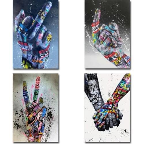 Lover Hands Graffiti Art Canvas Posters Street Art Canvas Paintings Inspiration Artwork Canvas Pictures For Living Room Cuadros