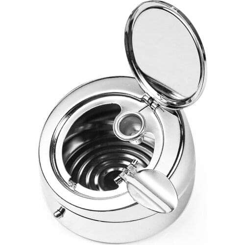 Stainless Steel Car Ashtray Garbage Coin Storage Cup Container Cigarette Holder Ash Tray Car Universal Size Auto Accessories