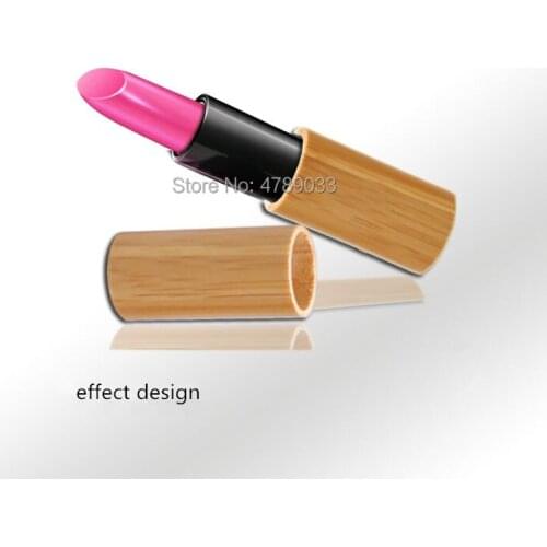 Free Shipping 20pcs 12.1mm Bamboo Empty Lipstick Tube DIY Lip Balm Stick Refillable Bottle Container Makeup Tools Accessories