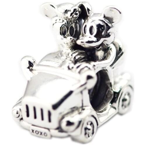 Sweet Lover Mouse Vintage Car DIY Jewelry Making Fits Original 925 Silver Bracelets For Woman Beads For Jewelry Making Charms