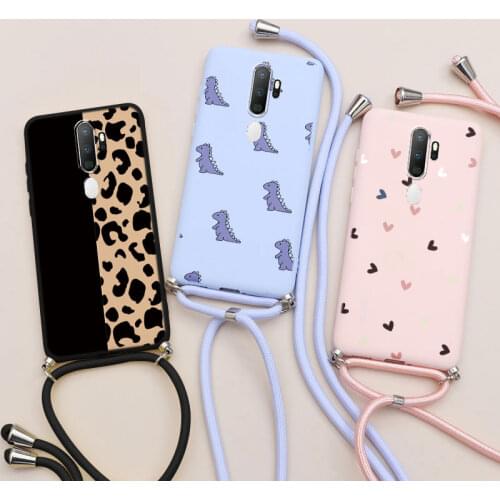 For OPPO A9 A5 2020 Case Soft TPU Lanyard Necklace Phone Cases For OPPOA9 OPPOA5 A 5 9 6.5" Coque Cover Silicon Protective Funda