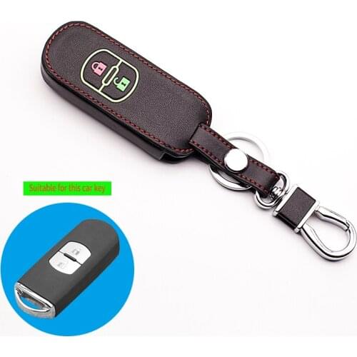 Genuine leather case cover for Mazda CX-5 CX5 axela 3 Atenza 6 CX-3 2 button Luminous remote control case Key Shell starline a91