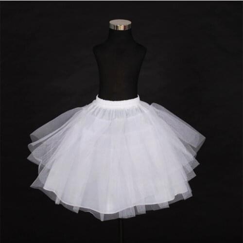2020 Short Petticoat Kids Mini Tutu Waist Adjust 3 Layers Hoop Ruffle Girls Petticoat Crinoline Underskirt Wedding Accessories