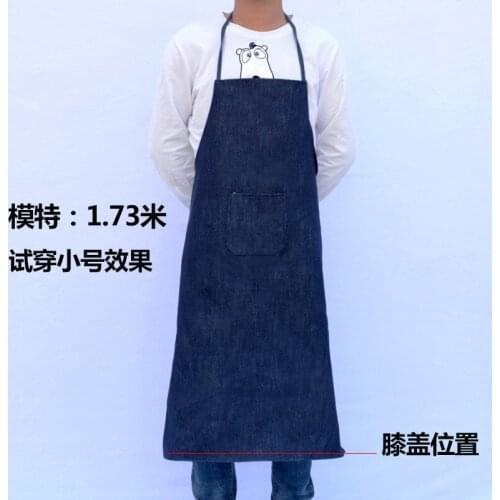 Denim apron thickened wear-resistant sleeveless lengthened anti-fouling