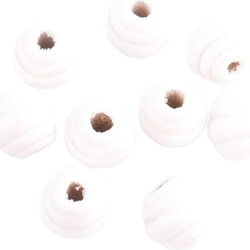 White Painted Natural wood bead 12mm Eco-Friendly charms for Handmade DIY Jewelry Making Findings Bracelet Necklace Decoration