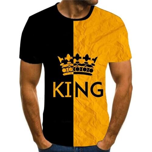 New mens casual loose T-shirt tops digital printing 3D summer round neck short-sleeved T-shirt