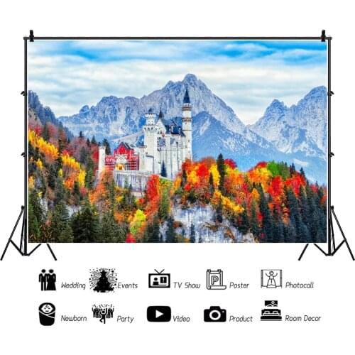 Urban High-rise Scenery Forest Castle Background for Portrait Photography Party Decors Backdrops Photocall Studio