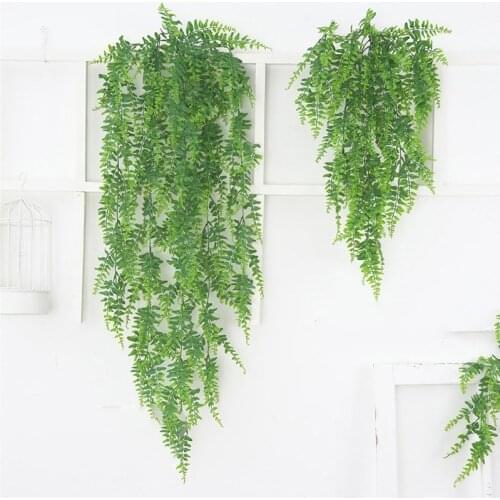 Artificial Fake Hanging Plant Faux Foliage Greenery Plant for Garden 120cm Pot Basket Decor Persian Fern Grass Bouquet Wedding
