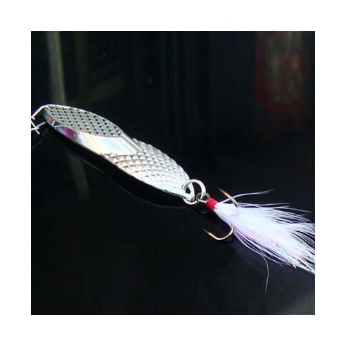 Artificial phoenix Tail Spoon 18g Unpainted Lure Bodies Metal Lures 2017 New Spoon Baits 5PCS