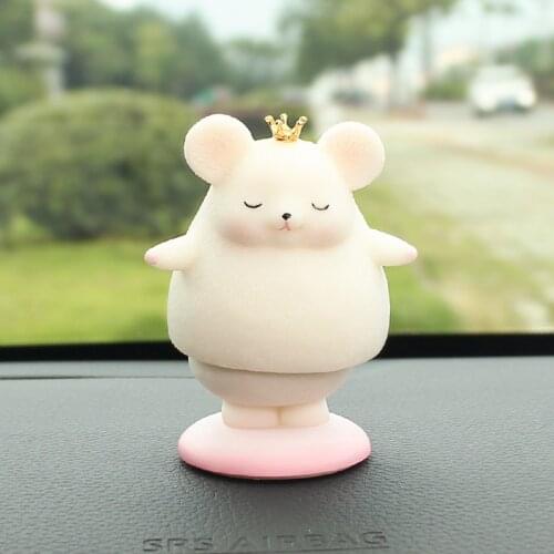Nodding Mouse Cute Car Dashboard Toys Spring Shaking Head Bobblehead Dolls Accessory Interior Auto Decor For Car Ornaments Gifts