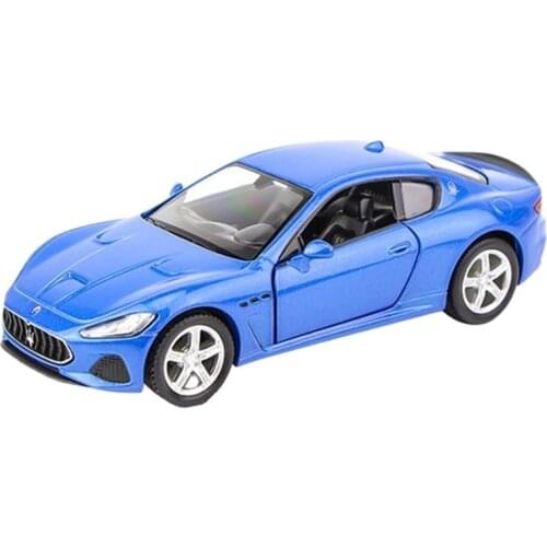 1/36 Maserati GT Alloy Luxury Vehicle Diecast Pull Back Car Model Goods Toys for Adults Collection Office Home Decoration