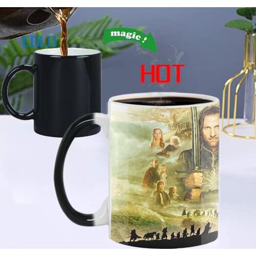 A 350ml Creative Rings Color Changing Mug Of Ceramic Coffee And Milk Teacup, Which Will Show The Pattern When Hot Water Is Added