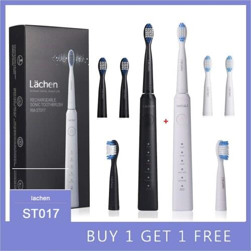 Lachen Electric Toothbrush Rechargeable buy one get one free Sonic Toothbrush 5 Mode Travel Toothbrush with 8 Brush Head Gift
