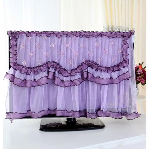 New Lace hanging TV cover 52 inch Wall mounted LCD flower dustproof Television covers Hihg quality home textile