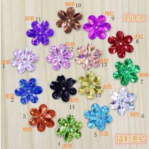 About 2800Pieces 150g Flower Sequins Beads Sewing Accessories 15mm Laser Sequin Motif For Costume Accessories