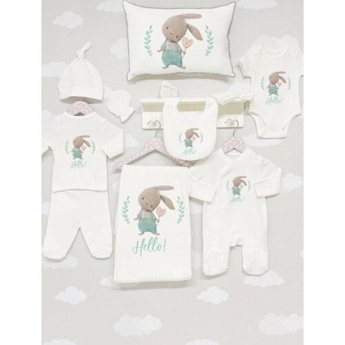 Organic 11 Piece Jacquard Hospital Output-For Baby Series Baby Set Lux 100 Cotton High Quality