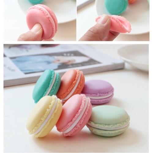 Hot Portable Cute Mini Round Jewely Storage Box Macarons Carrying Case Earring Necklace Multi-purpose Organizer Bag