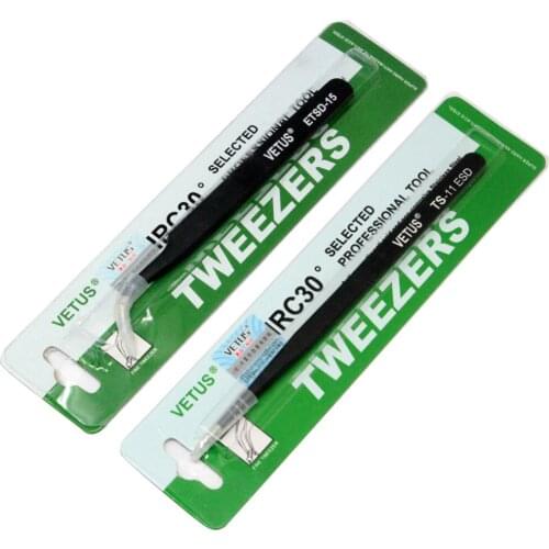 Pro 2 pcs Anti-static ESD safe Fine Super Anti-Magnetic Non-corrosive Tweezers