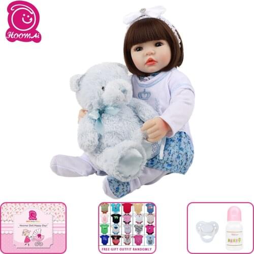 Hoomai Realistic reborn Baby Beautiful Princess 18 '' Full Silicone Body Lifelike Bebe Reborn Dolls For Children Gift Toys