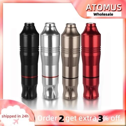 ATOMUS Tattoo Pen Rotary Tattoo Gun Machine with DC Clip Cord Strong Quiet Motor Tattoo Cartridge Needles Tattooist Body Art