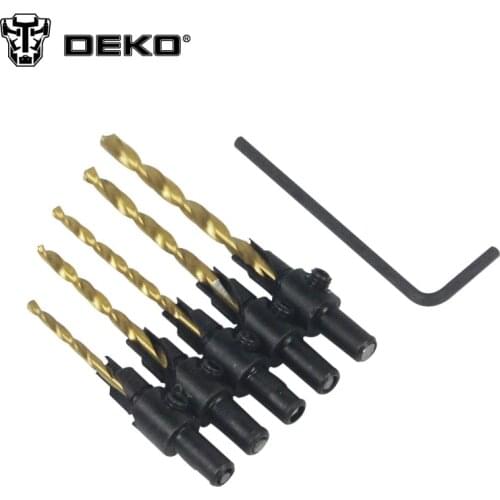 DEKO 1/4 Hex Shank Drill Bit High Speed Steel Woodworking Core Drill Bit