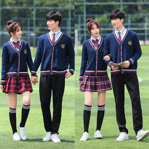 Middle school student class sports meeting suit junior high school uniform spring and autumn college wind British uniform set