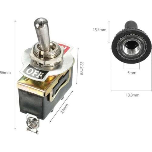 Universal 1PCS New SPST 2Pin Heavy Duty Rocker Switch Boot 250V High ON Toggle Rocker Car Waterproof Boat 15A Switch OFF Qu S1R1
