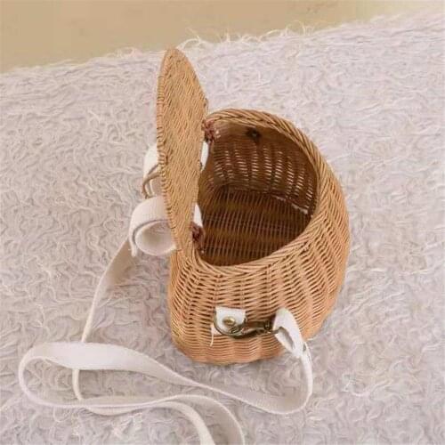 Vintage Bicycle Basket Handmade Bike Rattan Hanging Organizer Bag Small Back Basket Children Bicycle Baskets Handmade Rattan Toy