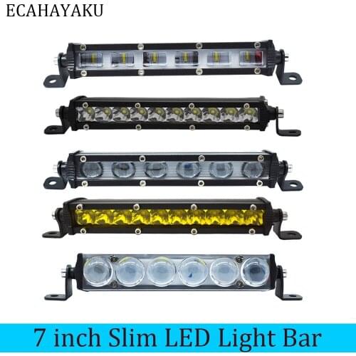 1Pcs ECAHAYAKU 7 inch Single Row Led Light Bar for Jeep Jk Hummer CJ SUV UTE Raptor Pick-up Trucks 4x4 Offroad Rubicon Chevy GMC