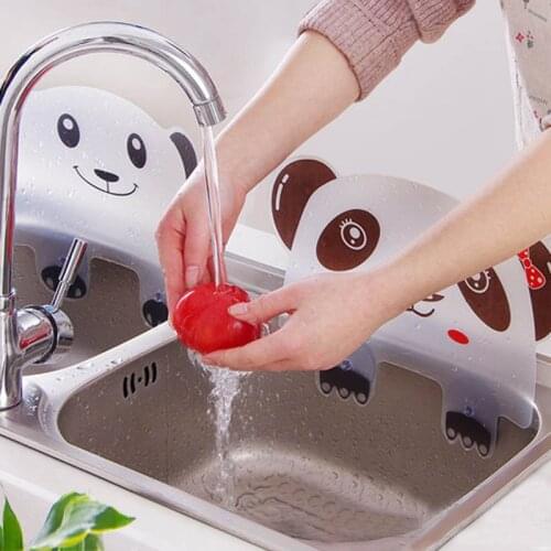 1 PC Portable Impermeable Water Splash Plates Panda Shape Baffle Plate Sucker Wash Basin Sink Board Kitchen Gadgets Tools