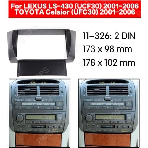 2 Din Car Radio DVD Fascia Frame Mount Refitting Kit Panel For LEXUS LS-430 (UCF30) for TOYOTA Celsior (UFC30) trim CD ABS