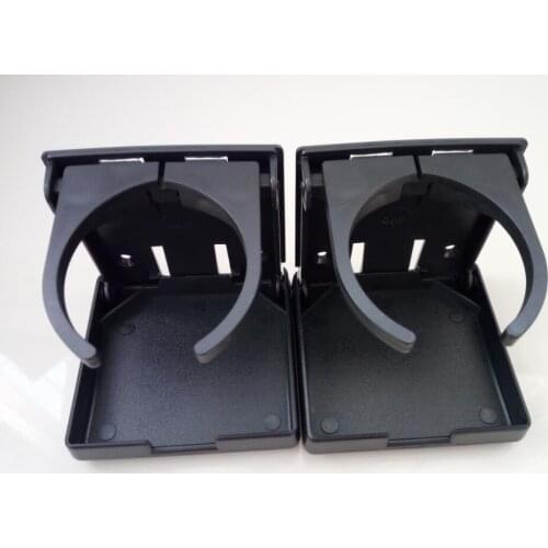 Marine Boat Yacht Black Nylon Adjustable Folding Drink Cup Holder 2Pcs
