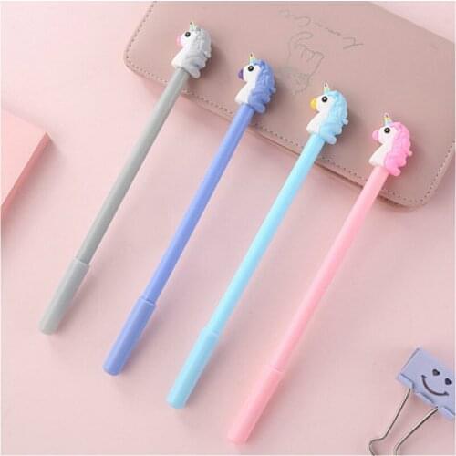 2021New Lovely Unicorn Gel Pen High-quality Colorful Candy Cute Ink Black School Writing Office Supply Stationery Escolar