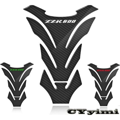 3D Carbon Fiber Motorcycle Fuel Tank Pad Cover Protector Decal Stickers For Kawasaki ZZR600 ZZR 600