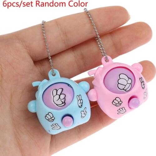 6Pcs/lot Mini Mora Device Fair Finger-guessing Game Rock Paper Scissors Play Toy