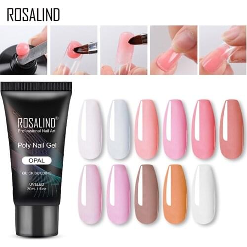 ROSALIND 30ml Acrylic Poly Extension Nail Gel For Manicure Nail Finger Extension Crystal Soak-off Quick poly nail gel polish