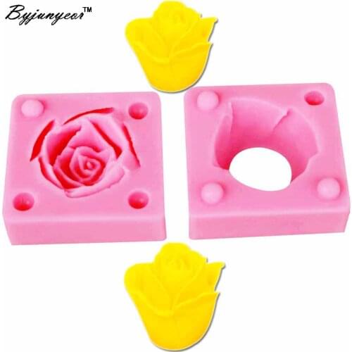 Byjunyeor Rose Candle Silicone Mold For Epoxy UV Resin Fondant Cake Chocolate Decorating Crafts Hot m780