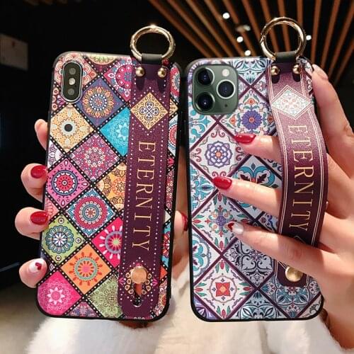 For iphone 7 8 6 6s plus SE 2020 Case Wrist Strap Soft TPU Phone Cases For iPhone 11 Pro Max X Xs max XR hand Cover Holder Cases