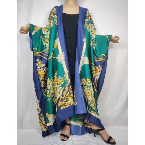 Elegant Floral 2021 Open Front Long Kimonos For Women Casual African Women‘s Swimwear Cover Up Cardigan Dresses For Muslim