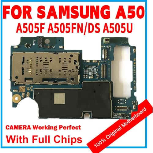 For Samsung Galaxy A50 A505F A505G A505FN A505FD Motherboard With Chip Factory Official Android OS Install Original Replaced