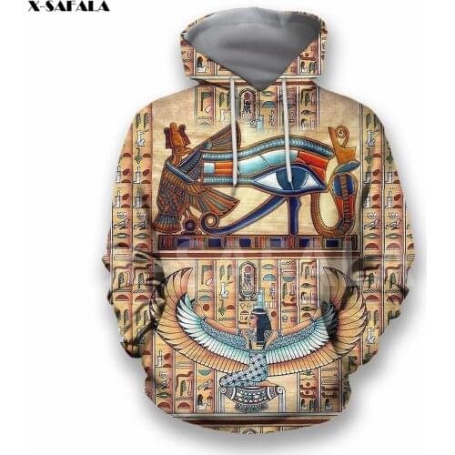 X-Safala Egypt Ancient Tatto Eyes 3D All Printed Hoodie Man Women Harajuku Outwear Zipper Pullover Sweatshirt Casual