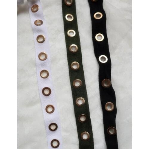 Garment eyelets tape on webbing trim tape eyelets for garment accessories 2.5 cm wide trim