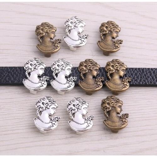 SWEET BELL 20pcs Two Color Pretty Girl Wheel Spacers Adapters Slider Spacer Jewelry Material Spacers For Jewelry Making For 10mm