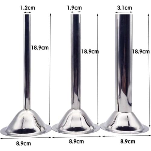 3 Pcs/Set 8.9cm Base Food Grade Quality Meat Grinder Handmade Sausage Stuffing Tube Sausage Maker Stuffer Tubes 3 Pcs/Set
