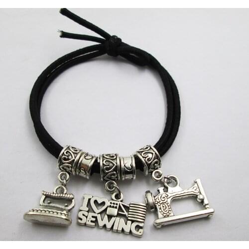 I Love Sewing Theme Charm Elastic Hair Bands Ponytail Hair Accessories For Hair And Hand Unisex All Age Birthday Gift