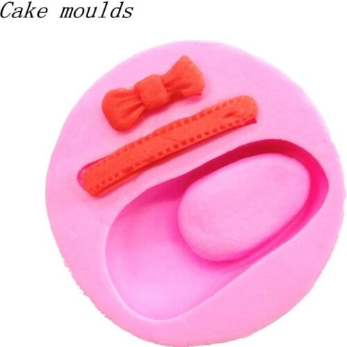 Wholesale Silicone mold RS053 Shoes with bow shape Decoration Fondant cake mold chocolate mold Free shipping